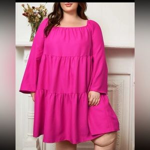 Bright pink dress 24/26W runs a little big beautiful New!